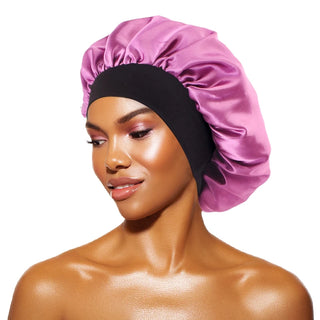 New Satin Sleeping Cap for Women Wide Elastic Band Shower Caps for Natural Long Curly Hair Bathroom Accessories